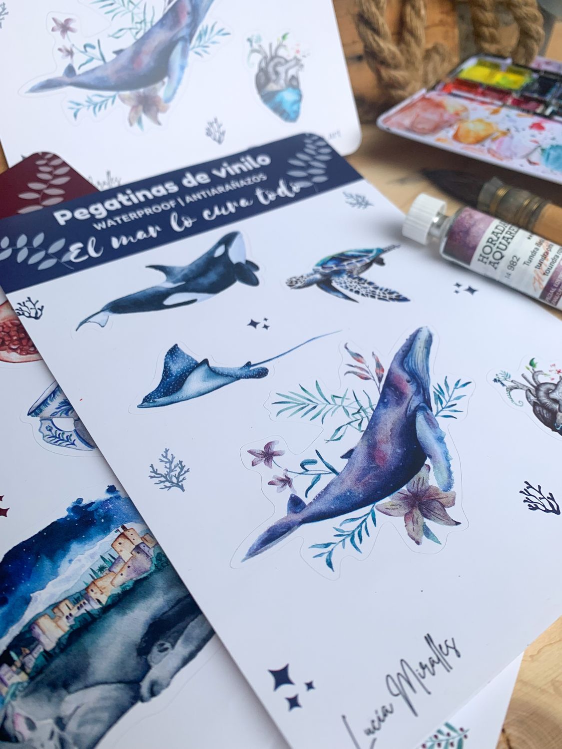 Set pegatinas marinas